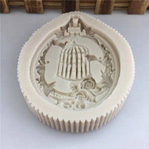 DIY silicone birdcage and rose mold for aroma plaster and candle making craft