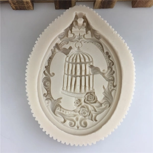 Birdcage and rose silicone mold for DIY fondant, plaster, and resin craft projects
