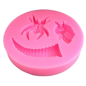 Halloween silicone mold with spider and bat shapes for cake baking and chocolate decorating