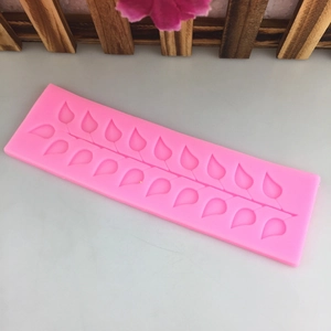 Pink leaf lace silicone mold for DIY fondant cake decoration and kitchen baking tools