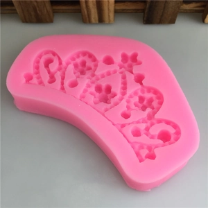 Pink crown shaped silicone mold for fondant cake decorating and DIY resin crafts