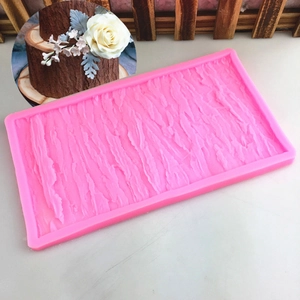 DIY Tree Bark Texture Silicone Mold Wood Grain Relief Fondant Lace Border Decorating Baking Tool For Cake Chocolate Crafting