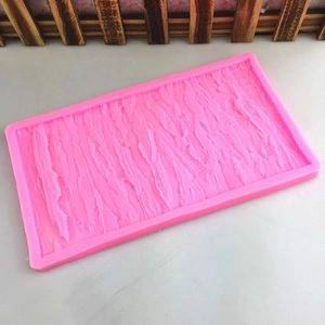 Pink silicone bark texture mold for DIY cake decoration and fondant lace design