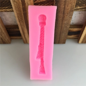 Pink DIY silicone tassel mold for fondant cakes and handmade soap decorations