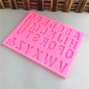Pink silicone alphabet mold for DIY chocolate and fondant with A-Z uppercase letters