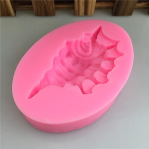 Pink conch shell silicone mold for DIY fondant cake chocolate and baking decoration