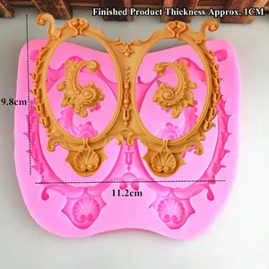 Moule en silicone de cadre vintage européen pour la pâtisserie et le bricolage