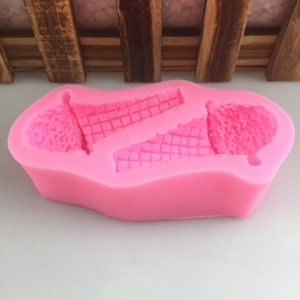 Pink silicone mold for 3D ice cream cone dessert and chocolate cake baking tools