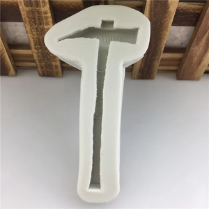 Hammer shaped white silicone mold for chocolate and handicraft with YOYO engraving