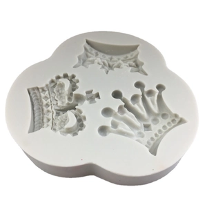 Silicone fondant mold with three unique European phoenix crown relief patterns for DIY baking