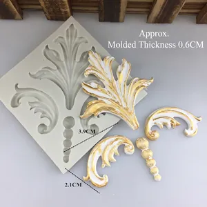 European embossed totem silicone fondant mold with molding thickness of 0.6cm and floral patterns