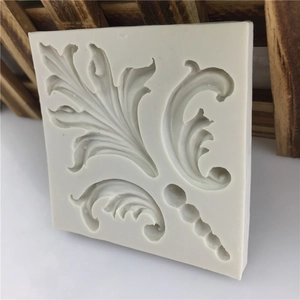 Square silicone mold with ornate European relief patterns for fondant and cake decoration