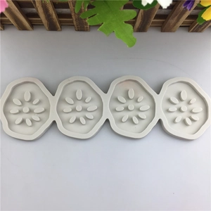 Silicone lotus root shape mold for chocolate and fondant cake decoration with 4-cavity design