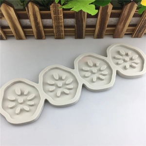 Grey 4-cavity lotus root silicone mold for DIY chocolate and cake decoration