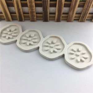Silicone lotus root slice mold with four cavities for chocolate DIY or cake decorating