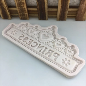 Princess crown heart silicone mold for fondant cake decorating and chocolate crafting