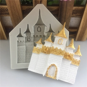 Castle House Shape Silicone Mold For DIY Baking Chocolate Fondant Handmade Soap Cake Decorating Tool Silicone Baking Mold
