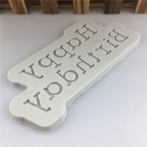 Silicone Happy Birthday cake mold for DIY handmade fondant and chocolate decorations