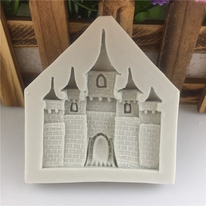 DIY castle shaped silicone mold for handmade soap and fondant cakes with detailed textures