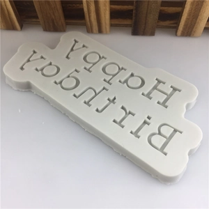 Silicone Happy Birthday cake mold for DIY fondant and chocolate baking