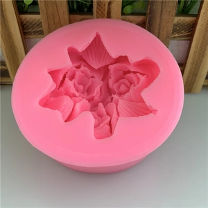 Large 3-rose silicone mold for DIY fondant cake decor and aromatherapy gypsum crafts