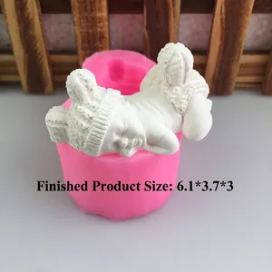 Cute sleeping baby silicone mold for cake fondant and DIY crafts, size 6.1x3.7x3cm