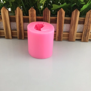 Pink cylindrical silicone mermaid mold for DIY handmade soap and candle making
