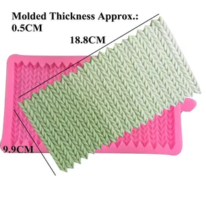 Knitted texture silicone mold for cake borders and fondant decoration 18.8x9.9cm