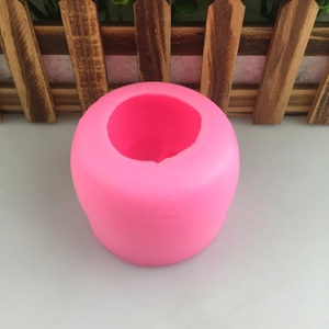 Pink cylindrical mangosteen silicone mold for DIY mousse cakes and handmade soaps