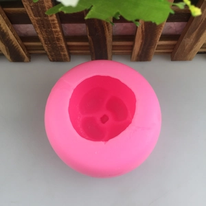 Pink round mangosteen silicone mold for DIY mousse cakes and handmade soap decorations