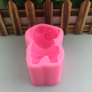 Stampo in silicone rosa con simpatico maialino per decorazioni per torte fai da te