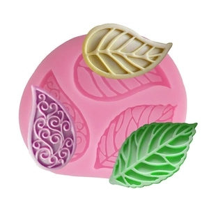 3D Silicone Leaf Mold Pink Foliage Pattern Silicone Mold For Cake Decorating Fondant Sugarcraft DIY Aromatherapy Plaster Mold
