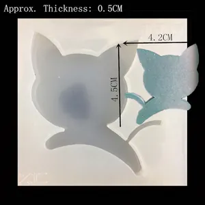 Moule silicone forme chat pour artisanat aromatique et décoration de gâteaux 0,5cm