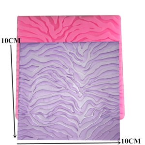Zebra pattern silicone fondant embossing mat for DIY cake decorating, 10x10cm size