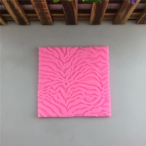 Pink silicone zebra pattern fondant mold for DIY cake decorating and biscuit embossing