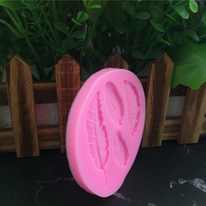 Moule en silicone rose avec textures de plumes pour décoration de gâteaux et loisirs créatifs