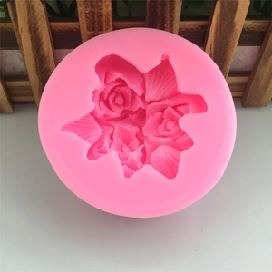 3D rose flower silicone mold for DIY fondant cake, chocolate and handmade soap making