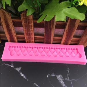 Pink silicone mold with decorative lace border for fondant cake and aromatherapy DIY decor