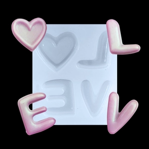 Silicone LOVE heart mold for DIY handmade soap, cakes, and aromatherapy chocolate crafts