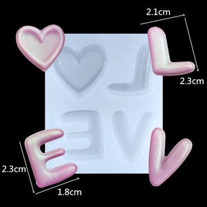 Silicone LOVE Heart Shaped Mold For Handmade Soap Baking Cake Biscuit Chocolate DIY Crafting Tool Flexible Baking Mold