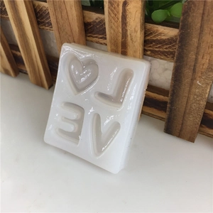 Translucent heart and LOVE letter silicone mold for DIY soap and cake baking handmade projects