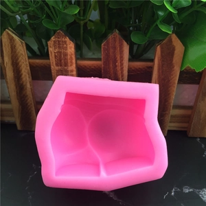 Pink silicone mold with sexy buttocks and hips shape for handmade soap or fondant cakes