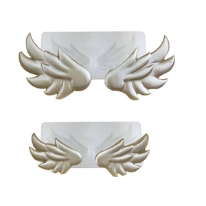 Silicone angel wings fondant mold set with detailed feather texture for cake decorating