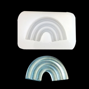 Rainbow Silicone Mold For Cake Border Decoration DIY Resin Casting Fondant Tools Soft Translucent Silicone Mold For Baking