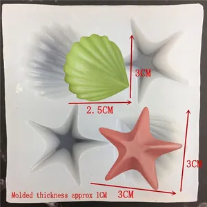 Seashell and starfish silicone mold for fondant cake decorating and DIY chocolate