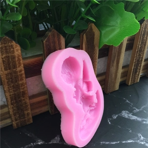 Pink silicone angel baby mold for handmade fondant cake decorating and soap making crafts