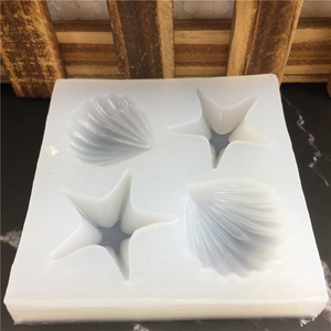 Silicone mold with starfish and seashell shapes for fondant and handmade soap diy