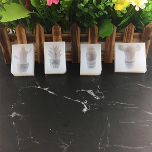 Set of four cactus silicone molds for DIY succulent shaped fondant and chocolate