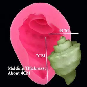 3D ocean conch shell silicone mold for DIY fondant and ice cream crafts with 7cm size
