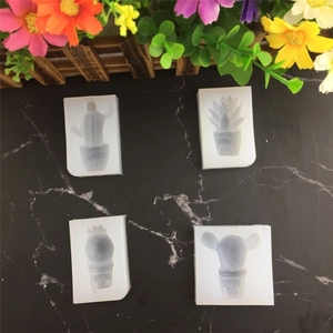 DIY silicone mold set with four diverse succulent and cactus designs for cake decorating